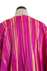 Exceptional 1960s Josefa Mexico Pink Pintuck & Ribbon Cotton Caftan Dress