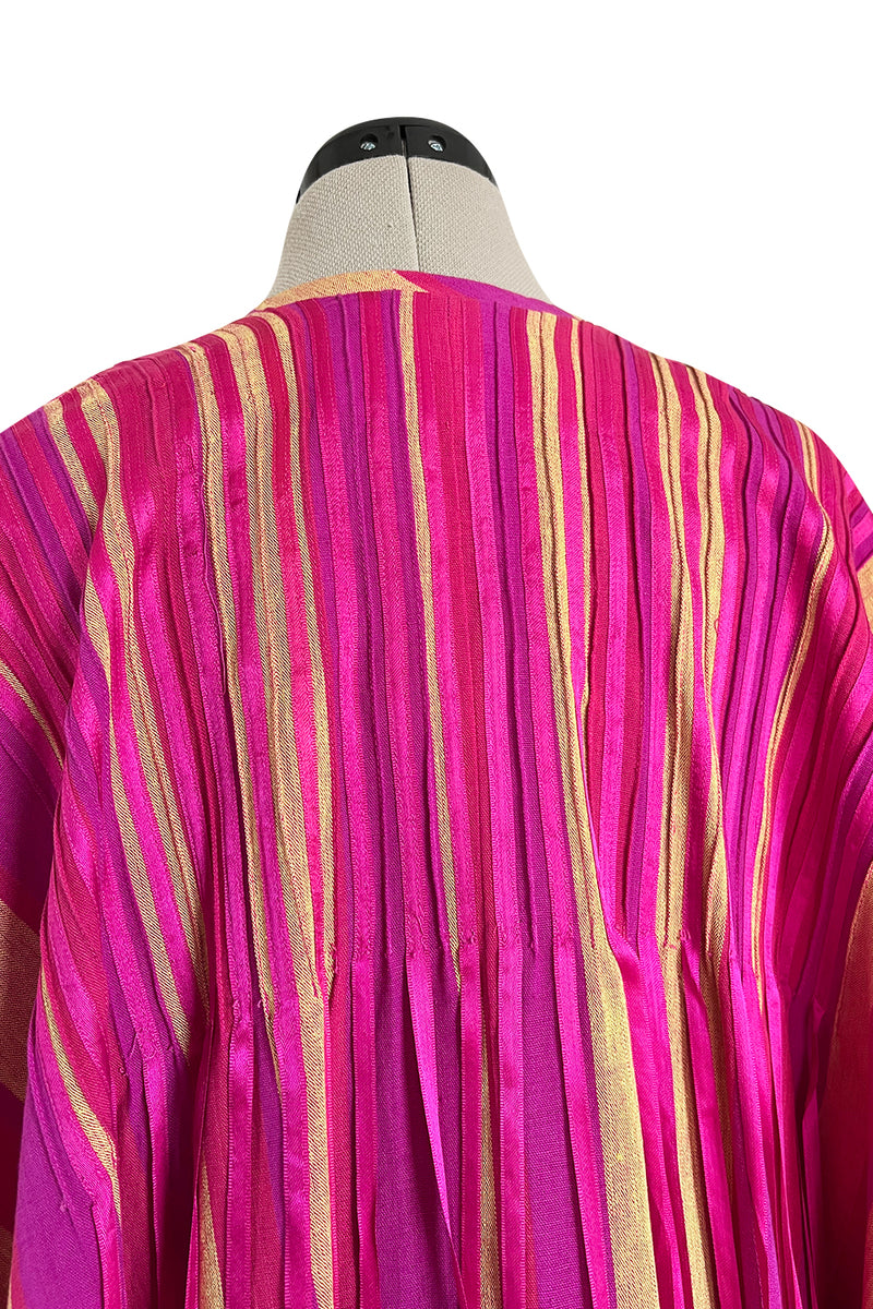 Exceptional 1960s Josefa Mexico Pink Pintuck & Ribbon Cotton Caftan Dress