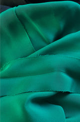 Fall 1983 Ady Couture Lausanne for Yves Saint Laurent Silk Black Velvet Bodice Dress w Emerald Green Silk Skirt