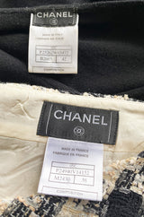 2005 Cruise Chanel Classic Boucle Skirt & Black Cashemere Top Set
