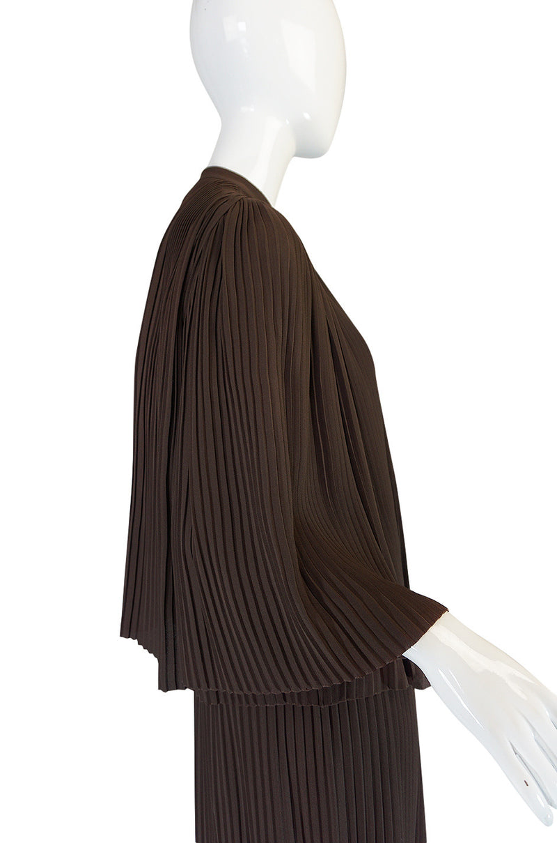 S/S 1976 Christian Dior Haute Couture Pleated Silk Dress Set