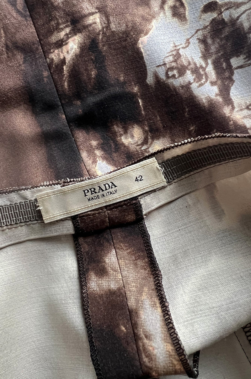 Scenic Print Fall 2004 Prada Runway & Ad Campaign Skirt w Gathered Bot ...