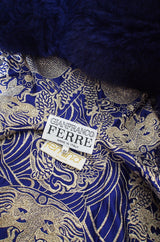 Rare 1989 Fur & Silk Gianfranco Ferre Couture Jacket
