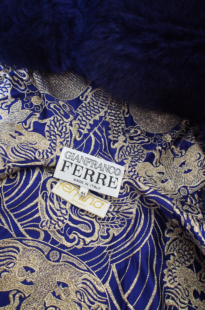 Rare 1989 Fur & Silk Gianfranco Ferre Couture Jacket