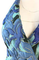 Fall 1973 Karl Lagerfeld for Chloe Quilted Bodice Silk Dress & Scarf