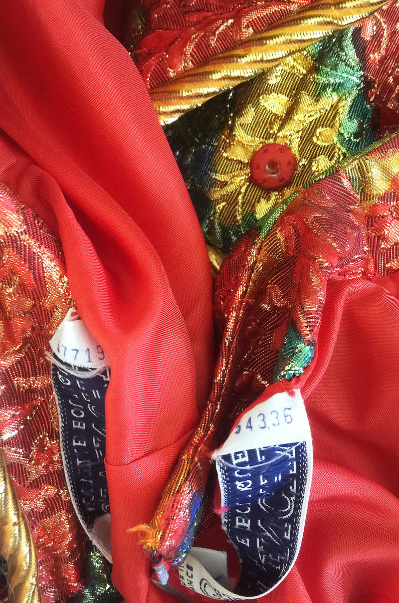 1980s Numbered Demi-Couture Coral Metallic Givenchy Suit