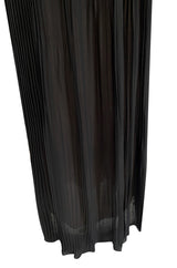 1970s Chloe by Karl Lagerfeld Black Silk Chiffon Tiny Knife Pleated Empire Bodice Dress