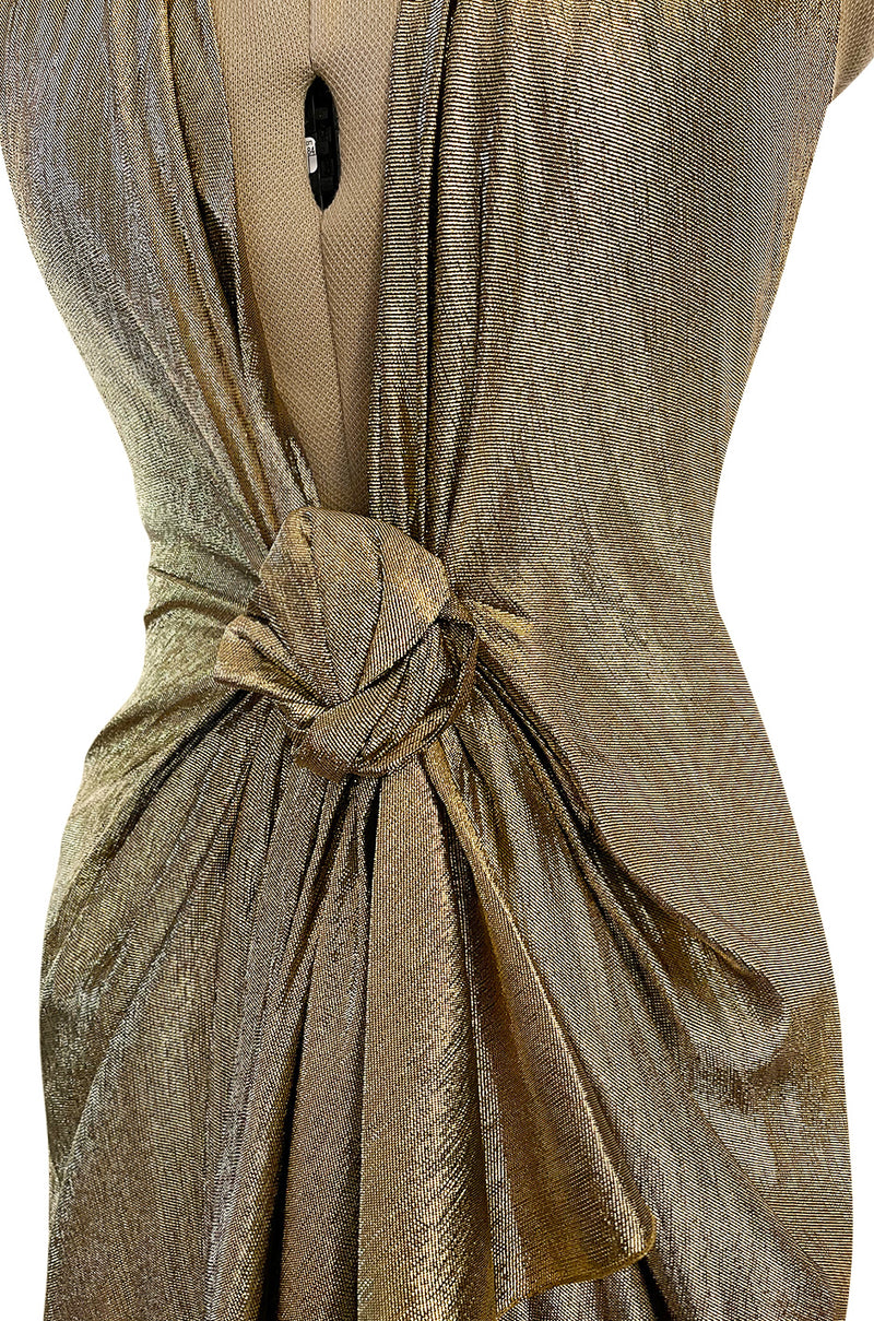 Iconic Fall 1980 John Anthony Couture Plunge Front Gold Lame Halter Dr Shrimpton Couture Iconic Fall 1980 John Anthony Couture Plunge Front Gold Lame Halter Dr Shrimpton Couture