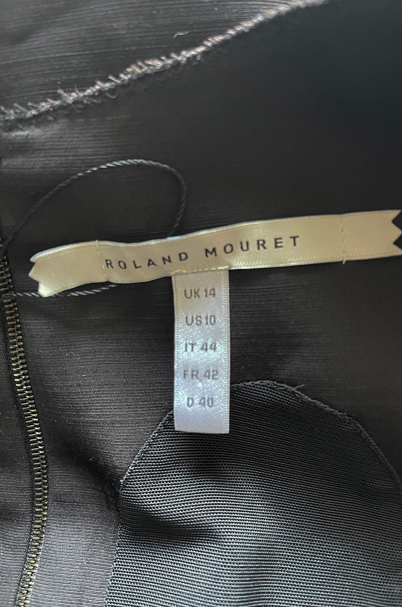Iconic Fall 2005 Roland Mouret Heavily Documented Black Stretch Wool Mix Galaxy Dress