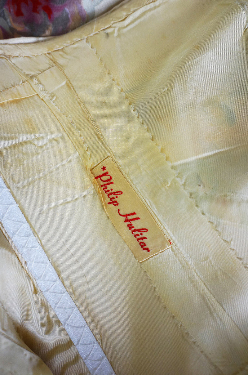1950s Rare Philip Hulitar Silk Dress