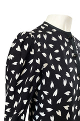 Fall 1982 Yves Saint Laurent Heart Print Black & White Suit Set