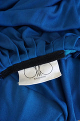 1980s OMO Norma Kamali Jersey Dramatic Sleeved Dress