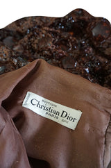 c.1966 Christian Dior Sequin & Tortoise Shell Demi-Couture Dress