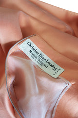 c.1965 Christian Dior Demi-Couture Peach Silk 'Apron' Dress