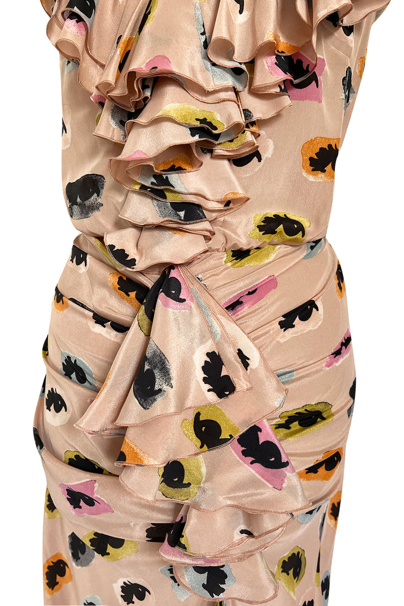 Bias Cut Fall 2012 Moschino Cheap & Chic 'I See You' Silk Eye Print Ruffle Dress