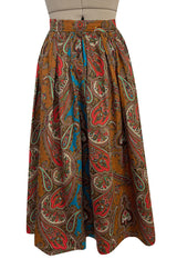 Documented Spring 1977 Yves Saint Laurent Iconic Laced Corset Top & Matching Printed Skirt