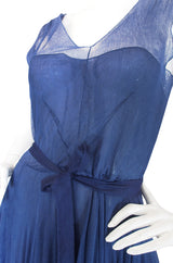 Late 1940s Norman Hartnell Attr Couture Net Gown
