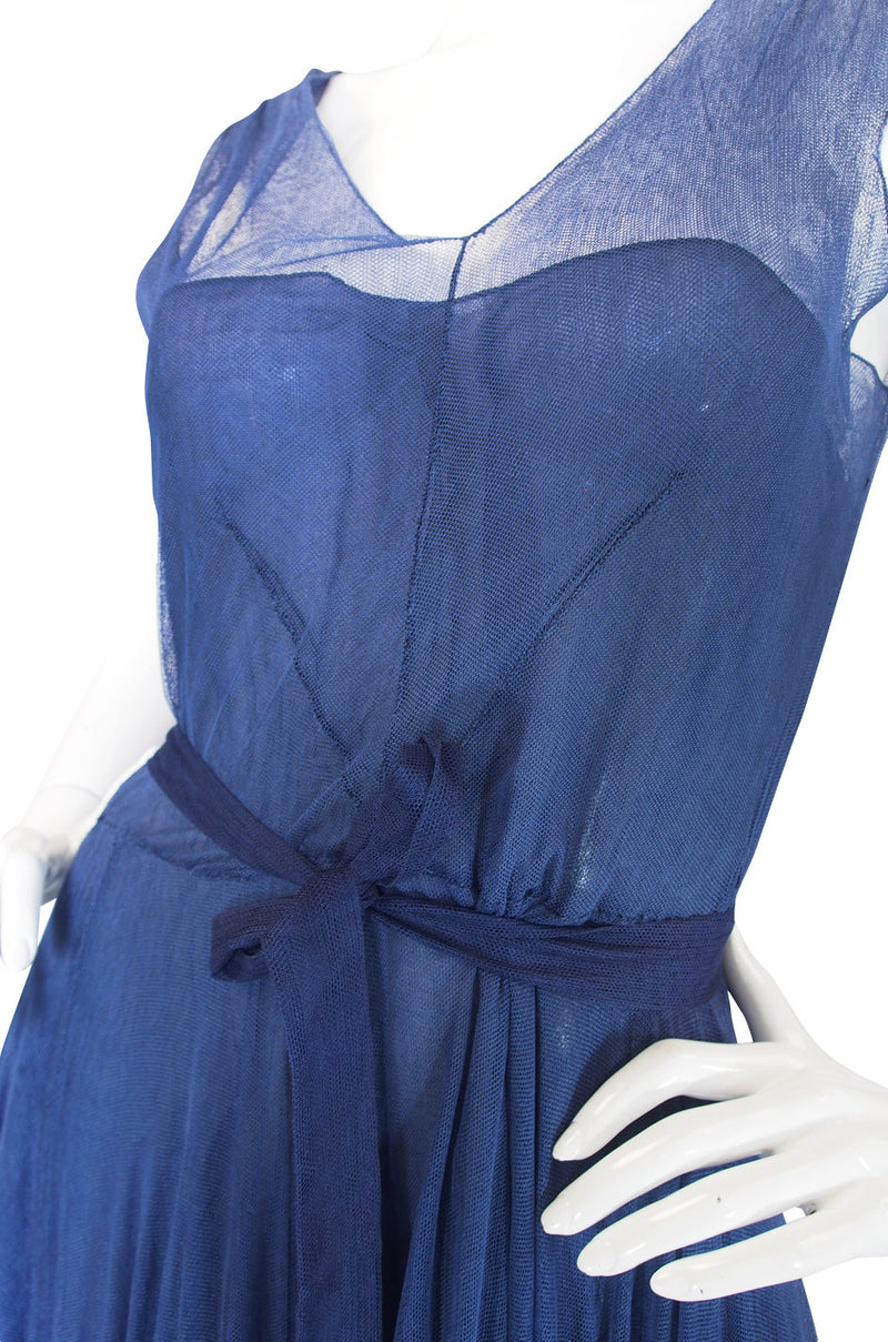 Late 1940s Norman Hartnell Attr Couture Net Gown