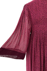 Incredible 1969-1972 Christian Dior by Marc Bohan Demi-Couture Numbered Silk Chiffon Burgundy Dress
