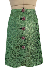 Fall 1989 Ady Couture Lausanne  Yves Saint Laurent Haute Couture Copy Green Metallic Suit