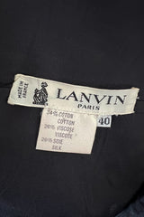 1980s Lanvin by Jules-Francois Crahay Strapless Black Dress w Hip Peplum