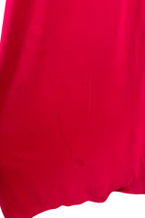 Spring 1982 Yves Saint Laurent Runway & Ad Campaign Red Jersey One Shoulder Dress