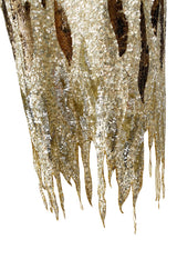 1970s Jean Louis Scherrer Gold & Copper Densely Sequinned Flame Dress