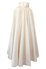 F/W 1996 Givenchy Couture Runway Ivory Silk Taffeta Over Skirt Cape