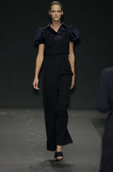 F/W 2002 Prada Runway Look 19 Navy Top & Black Pants Set