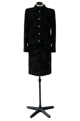 Chic Fall 2004 Chanel by Karl Lagerfeld Haute Couture Black & White Boucle Runway Dress & Jacket