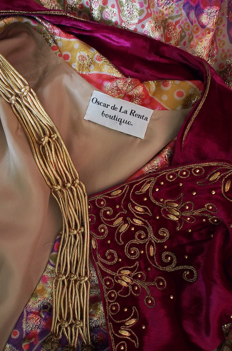 1969 Oscar de la Renta Gypsy Metallic Dress Set