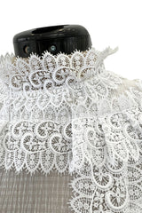 Pristine Mid 2000s Givenchy by Riccardo Tisci White Cotton Gauze & Lace Dress w Matching Underdress