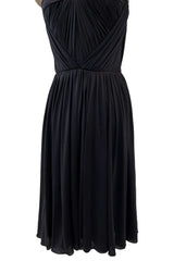 Stunning Fall 2005 Christian Dior by John Galliano Black Pleated Silk Jersey Corseted Dress