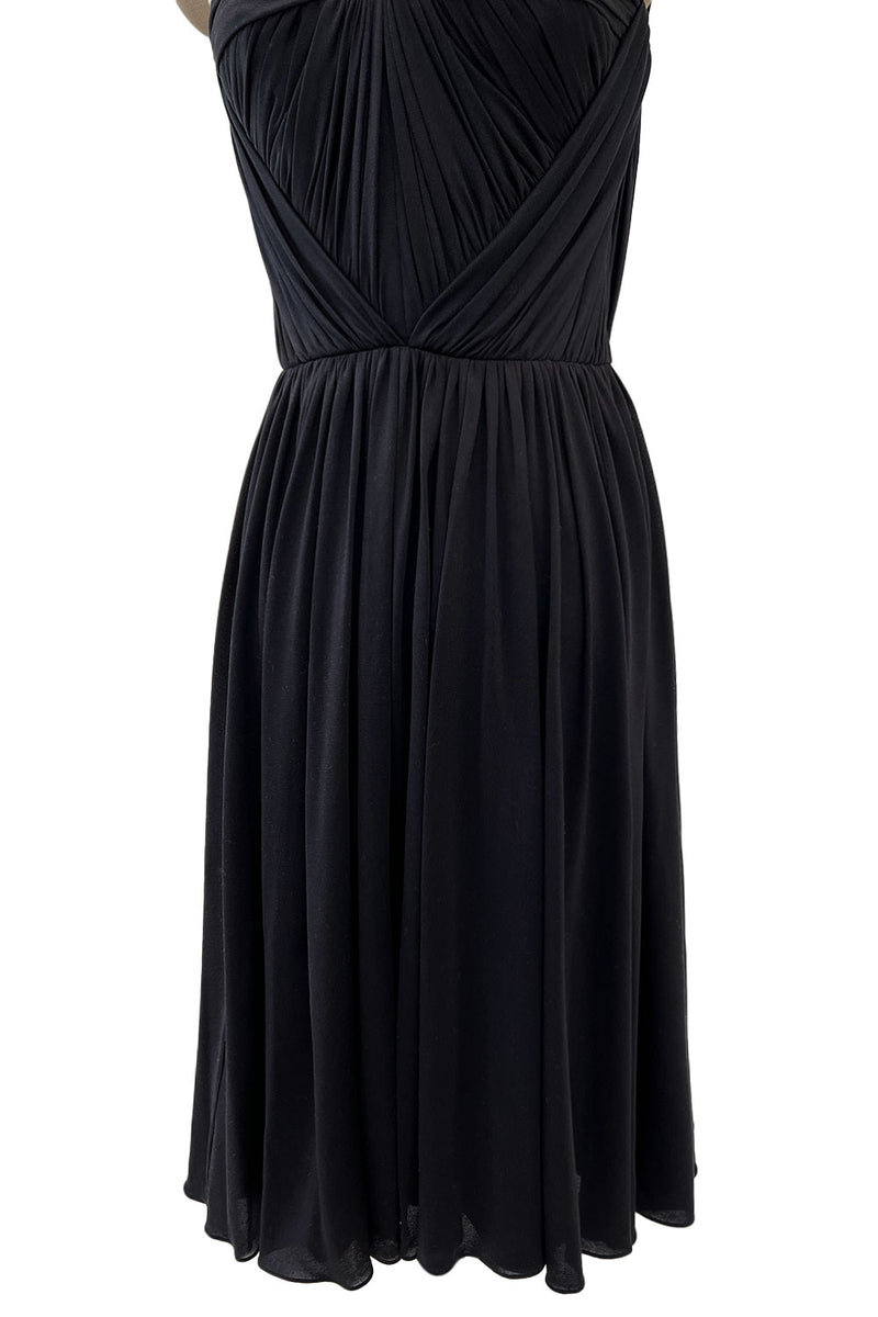Stunning Fall 2005 Christian Dior by John Galliano Black Pleated Silk Jersey Corseted Dress
