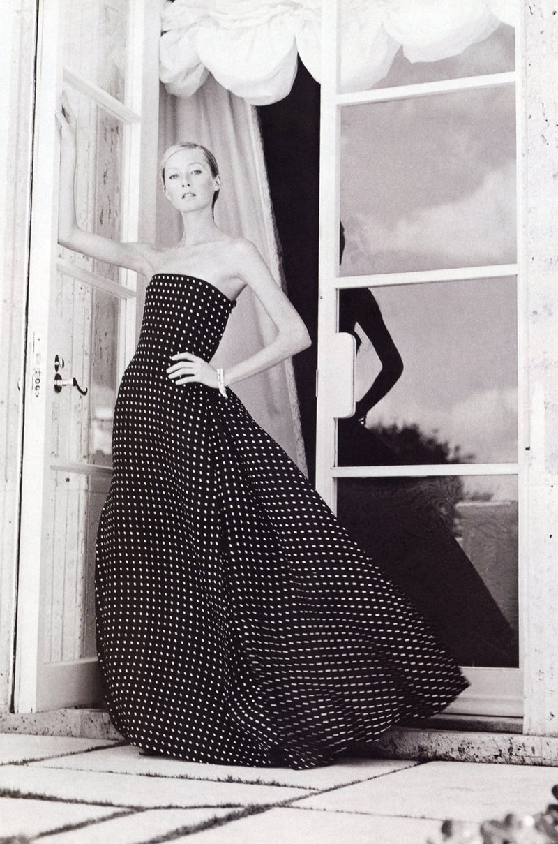 Spring 2000 Yves Saint Laurent by Alber Elbaz Black & White Strapless Shrimpton Couture Spring 2000 Yves Saint Laurent by Alber Elbaz Black & White Strapless Shrimpton Couture