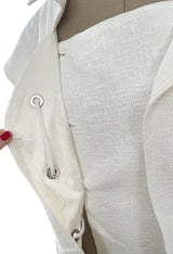 Fabulous 2007 Chanel Resort Runway Textured White Lace Front Pocket Jumpsuit