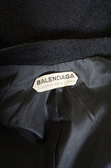 c1957 Black Cristobal Balenciaga Haute Couture Suit