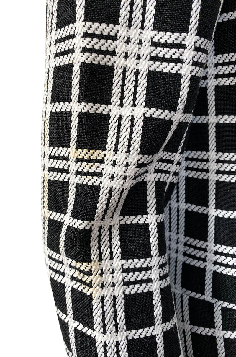 Spring 1970 Diorling by Christian Dior Numbered Mod Black & White Check Coat