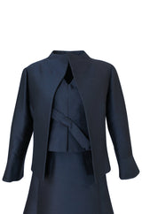 1950s Christian Dior Midnight Blue Demi-Couture 3 Piece Dress Suit