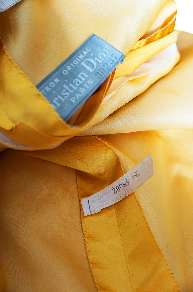 Documented 1962 Christian Dior Haute Couture Yellow Silk Dress