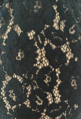 Easy to Wear 2010s Lanvin by Alber Elbaz Black Lace Illusion Dress w Button Front