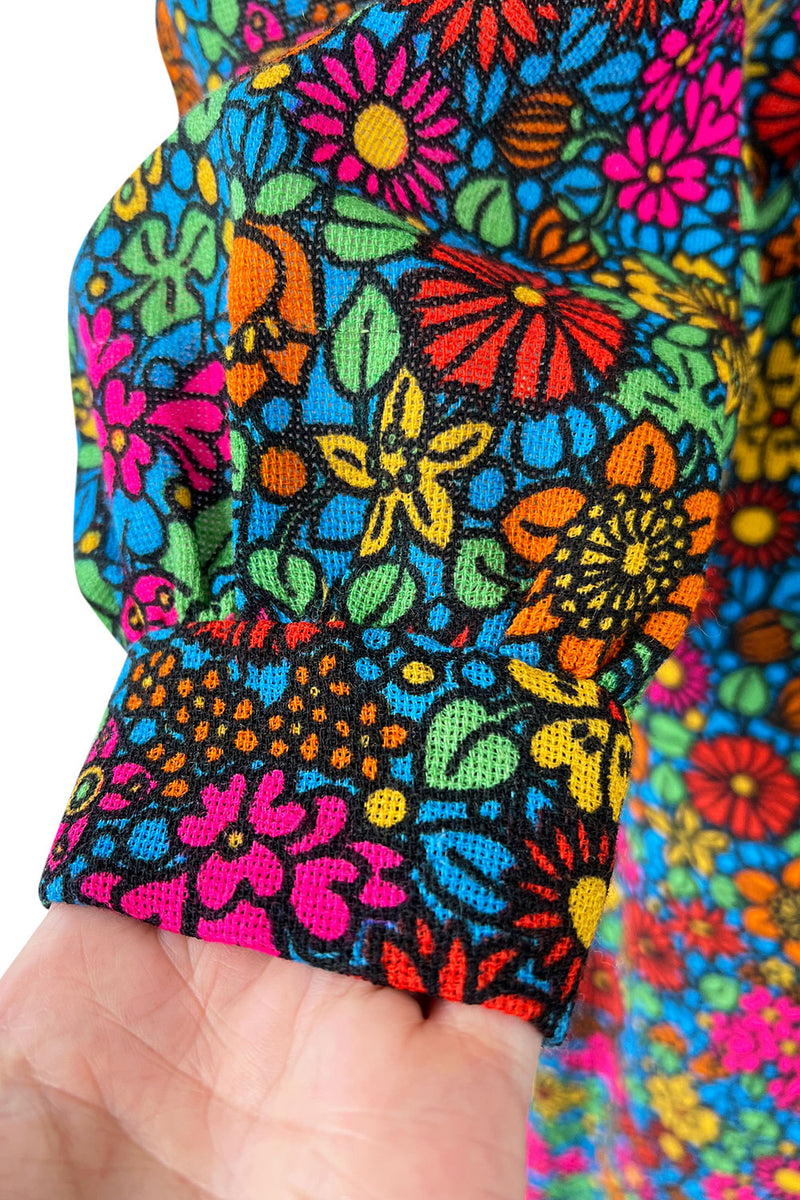 Rare & Exceptional Spring 1966 Yves Saint Laurent Sketch Documented Floral Print Dress