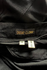 Late 1970s Ossie Clark Gold Label Slinky Black Jersey Tank Top & Peg Leg Pant Set