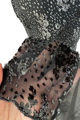 Mid-2000s Christian Dior by John Galliano Metallic Eyelash Lame Bias Cut Silk Chiffon Dress