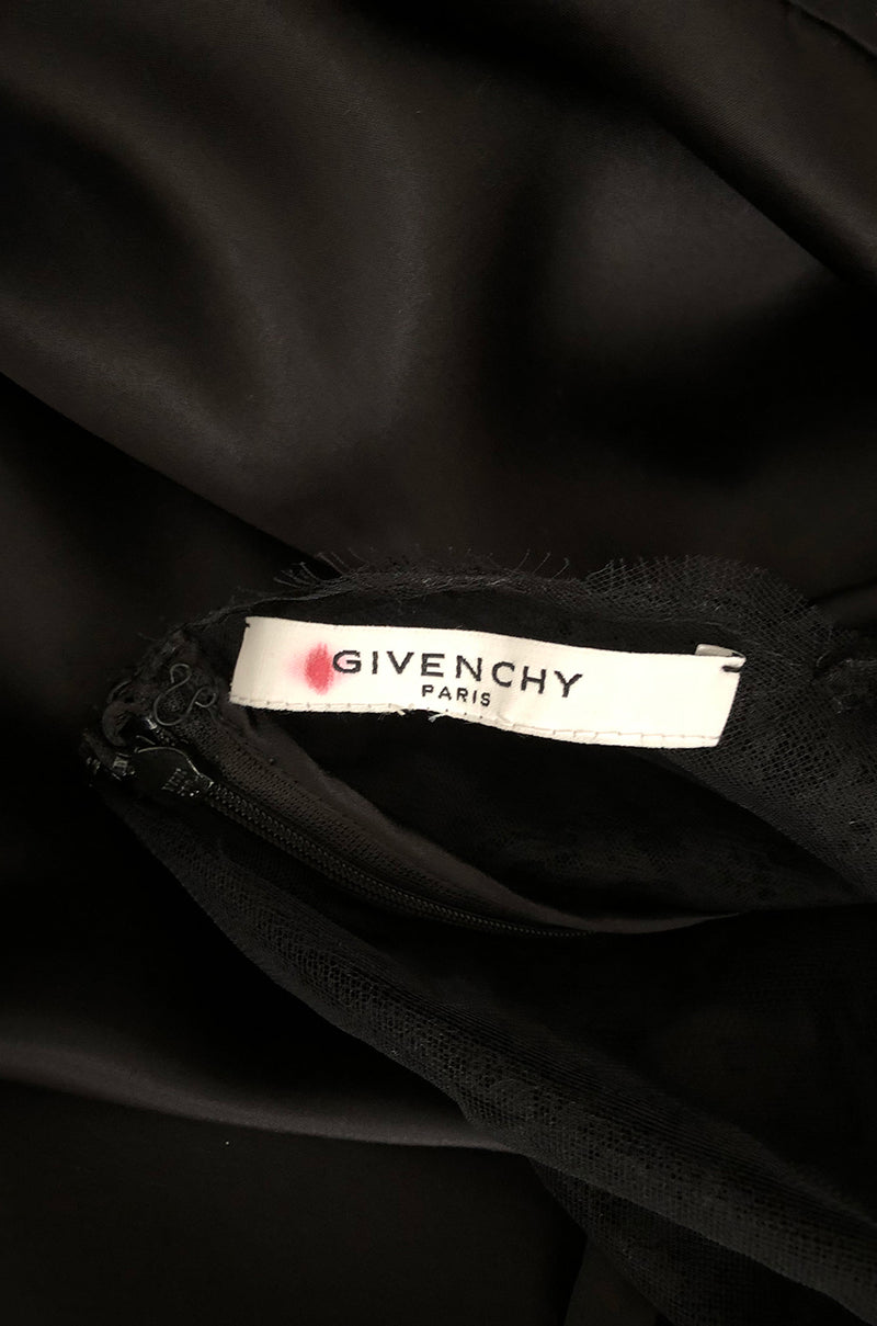 Pre-Fall 2015 Ricardo Tisci for Givenchy Black Silk Satin & Lace Dress