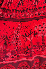 Spring 2017 Valentino by PierPaolo Piccioli Red Silk Dress w Zandra Rhodes Print