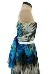 Stunning Spring 2003 Alexander McQueen 'Irere' Collection Silk Chiffon Runway Dress