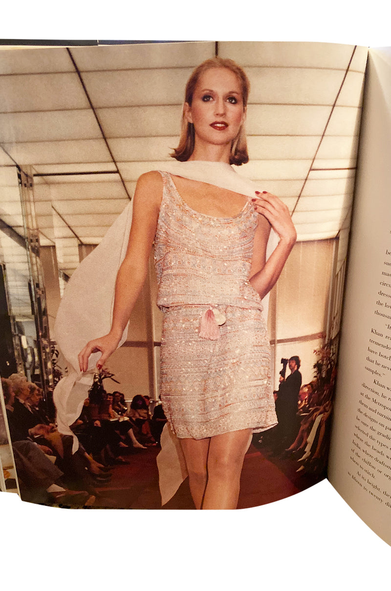 Spring 1981 Halston Couture Runway Hand Beaded Pastel Color Dress