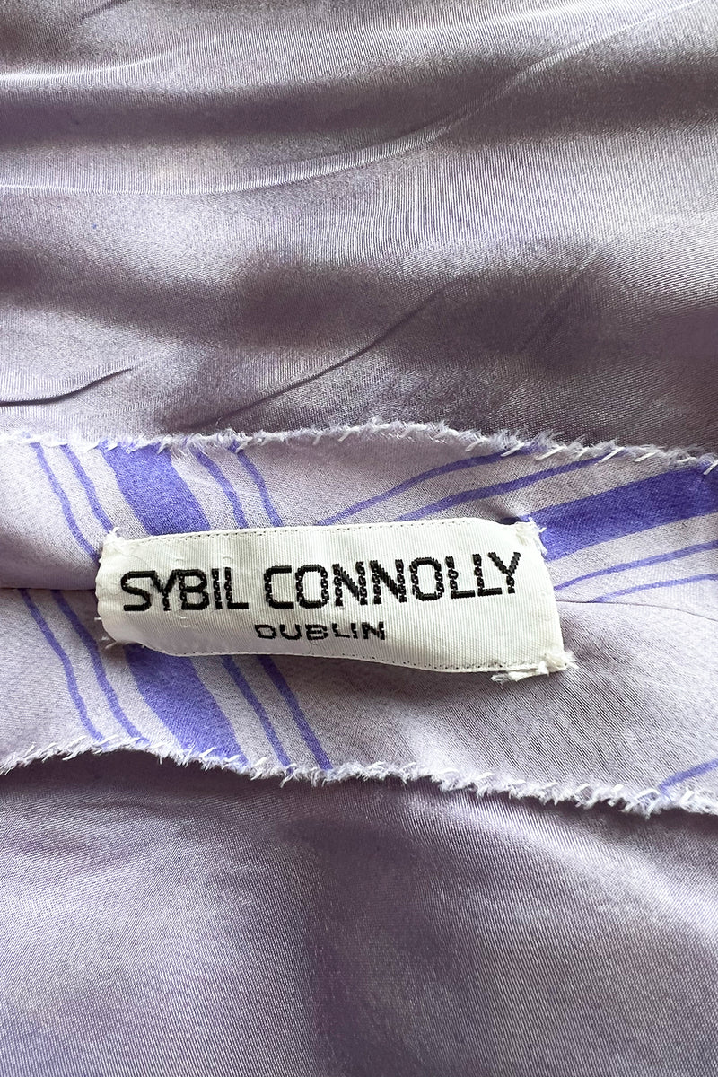 Incredible 1960s Sybil Connolly Couture Pale Lavender Ruffled Silk Gauze Dress