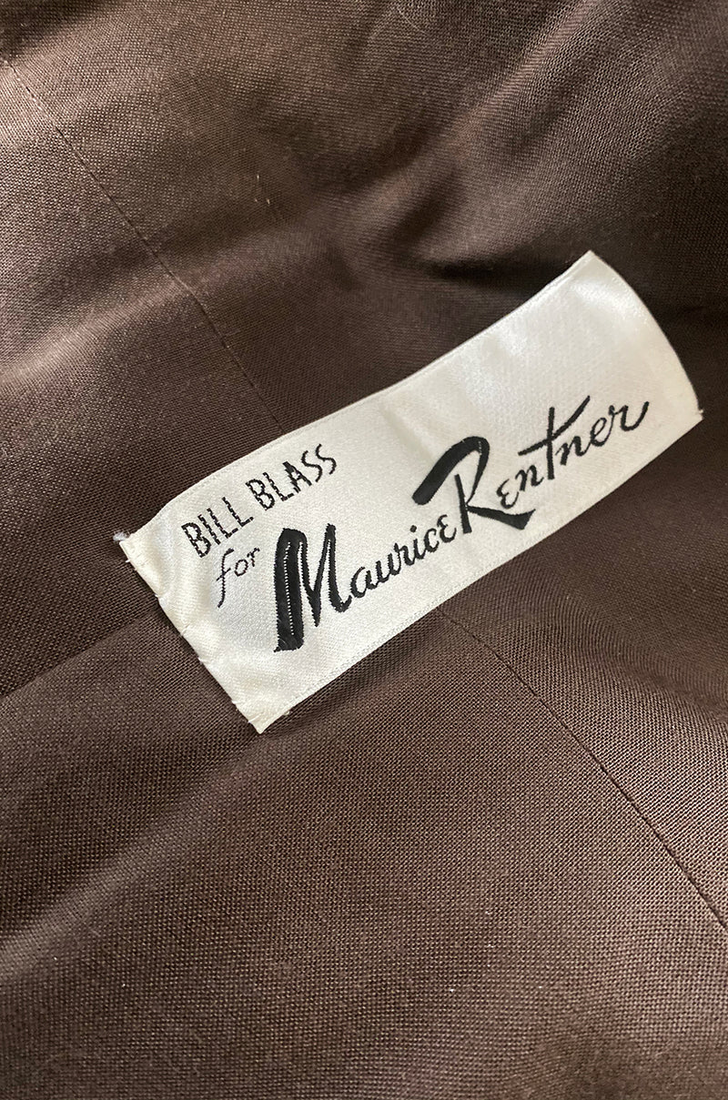 1968 Bill Blass Museum Documented Brown Velvet & Silver Thread Coat